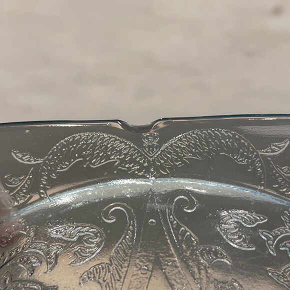 Vintage Indiana Glass Federal Madrid Recollection Bowl Light Teal Aqua Green - Picture 5 of 5